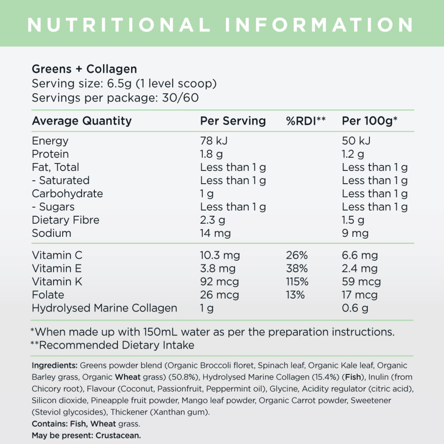 Greens + Collagen Formula