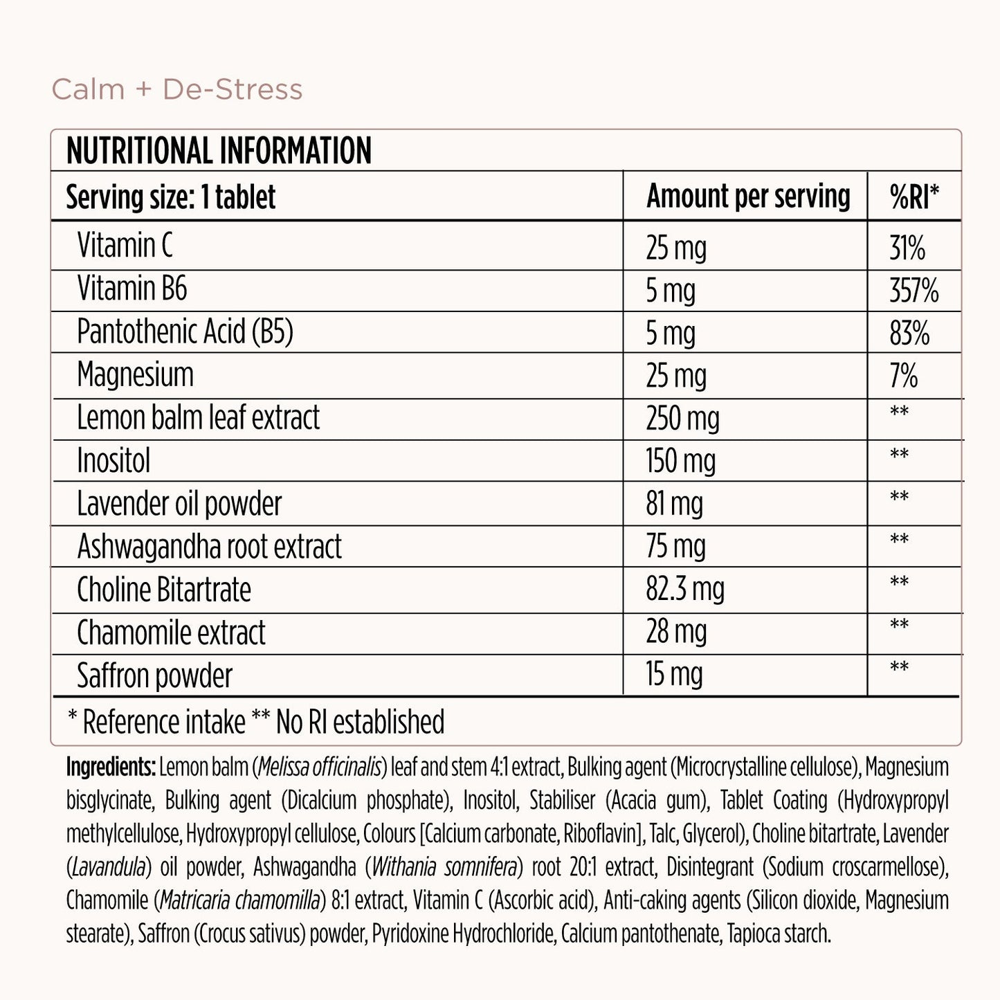 Calm + De-stress Formula